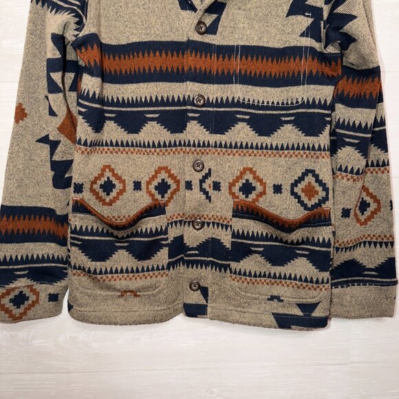 Junk Food Aztec Southwest Cardigan Sweater Size M Button Front Knit Jacket - Picture 6 of 8